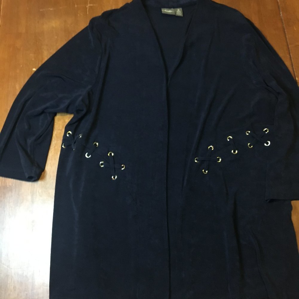 BLACK SPANDEX CARDIGAN